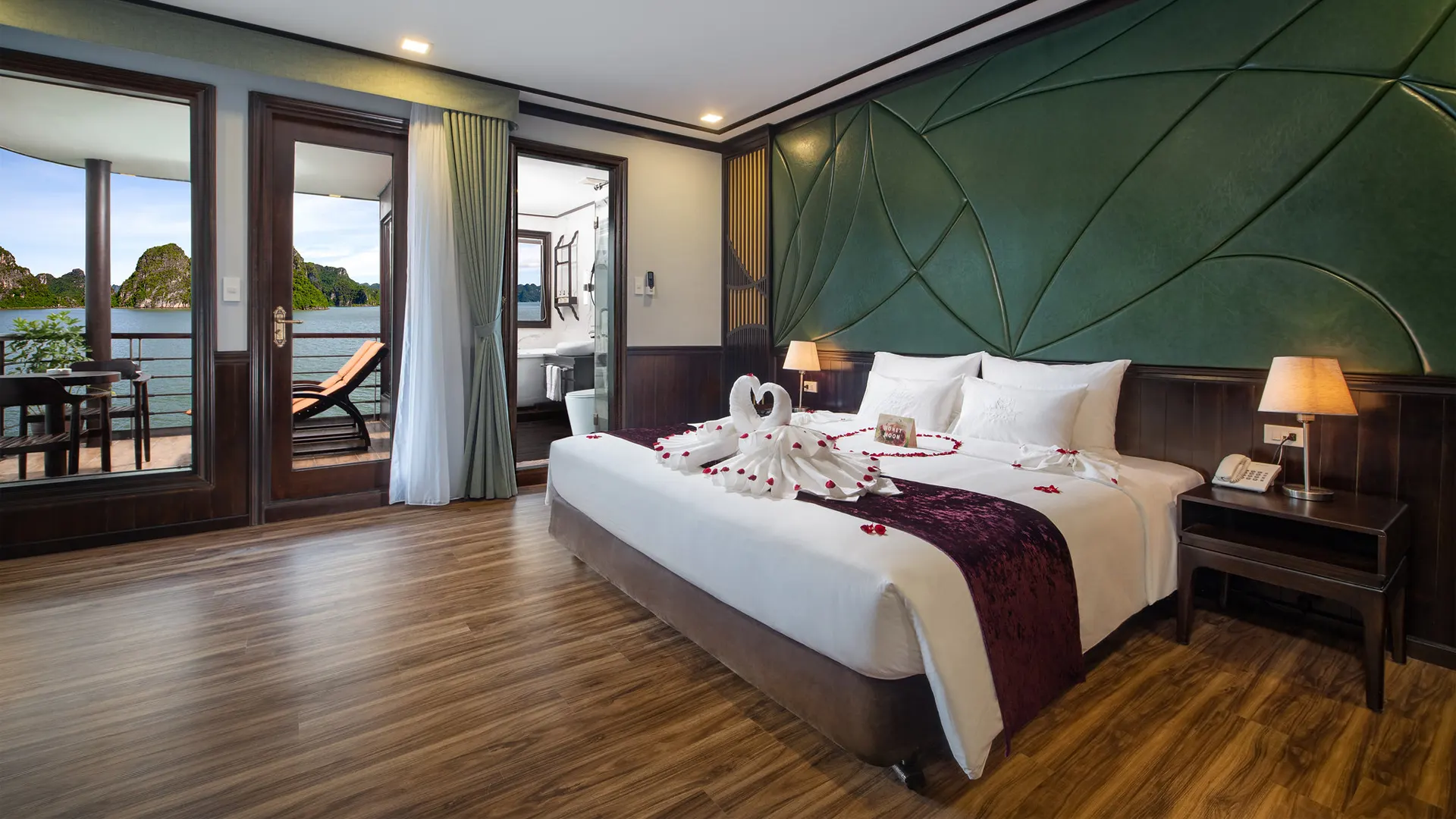 Stay in a beautifully designed suite offering comfort, elegance, and breathtaking bay views.